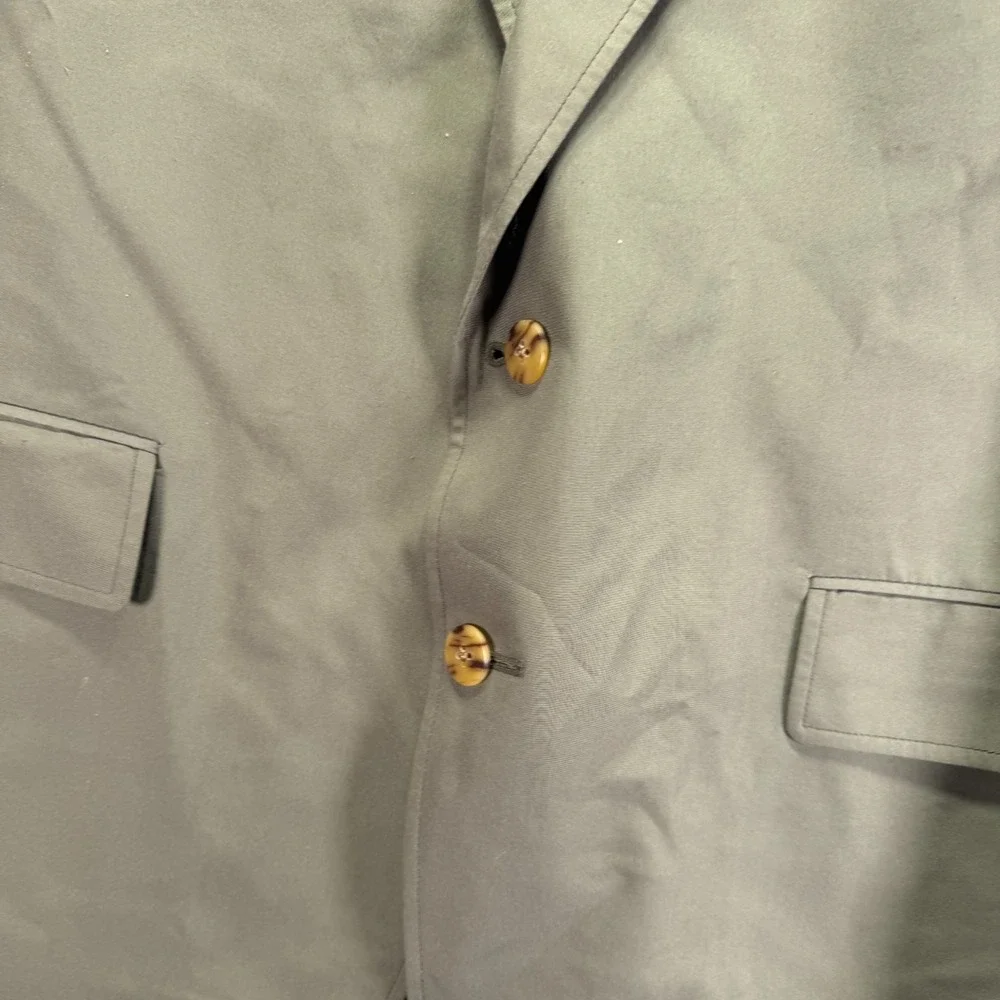 Vintage LL Bean Blazer Mens 42R Gray Two Button Canvas Travel Safari Preppy 90s